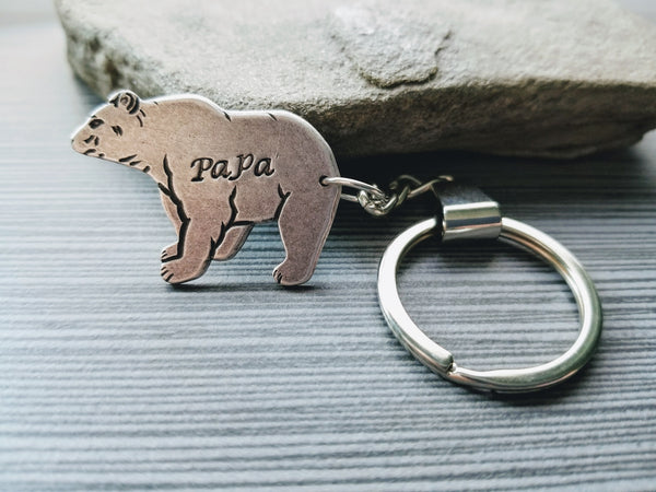 Papa Bear Inspirational Leather Keychain – Modern Ornament LLC