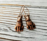 Handmade Oxidized Copper Bunny Rabbit Earrings