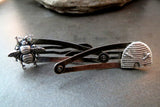 Handmade Oxidized Silve Bee And Hive Hair Clips Barrettes