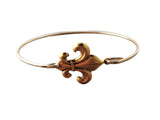 Handmade Gold Fleur De Lis Bangle Bracelet