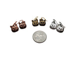 Handmade Oxidized Brass Cat Head Earrings