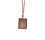 Handmade Copper Cat Book Locket Necklace