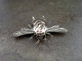 Handmade Oxidized Silver Bee Brooch