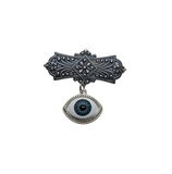 Handmade Antique Silver Eyeball Brooch Pin