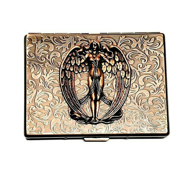 Handmade Antique Silver Embossed Angel Cigarette Case – Urban Metal Designs