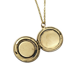 Handmade Antique Gold Caduceus Medical Symbol Locket Necklace