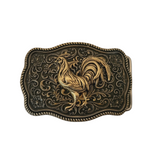 Handmade Oxidized Brass Rooster Belt Buckle