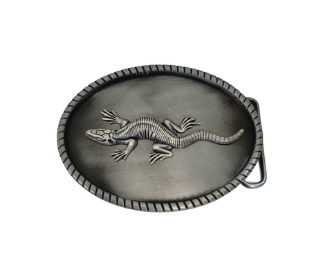 Handmade Antique Silver Lizard Belt Buckle