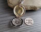 Handmade Hand Stamped Love You More Silver Filigree Locket Necklace