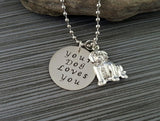 Handmade Hand Stamped Your Dog Loves You Necklace