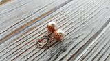 Handmade Rose Gold Pearl Acorn Earrings