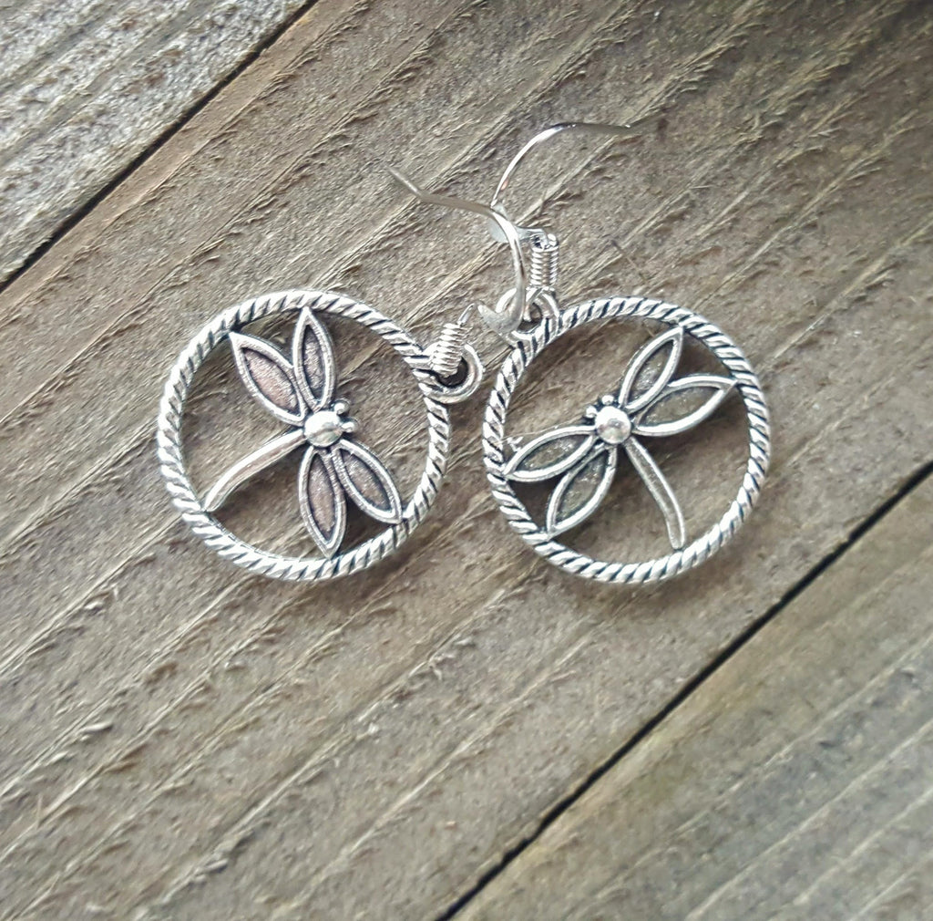 Handmade Silver Dragonfly Earrings
