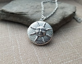 Handmade Silver Sun Locket Necklace