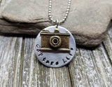 Handmade Hand Stamped Capture Life Photographer Necklace
