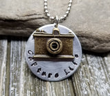Handmade Hand Stamped Capture Life Photographer Necklace