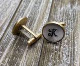 Handmade Hand-Stamped Personalized Initial Monogram Cuff Links - Gifts For Him