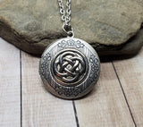 Handmade Oxidized Silver Celtic Knot Locket Necklace