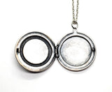 Handmade Oxidized Silver Compass Locket Necklace