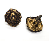Handmade Oxidized Brass Lion Cuff Links
