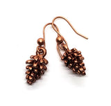 Handmade Oxidized Rose Gold Pinecone Earrings