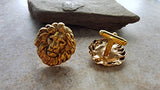 Handmade Oxidized Gold Lion Cuff Links