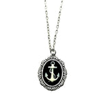 Handmade Nautical Anchor Cameo Necklace
