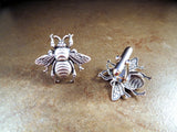 Handmade Oxidized Silver Bee Cuff Links