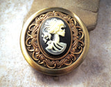 Handmade Victorian Oxidized Brass Day Of The Dead Compact Mirror