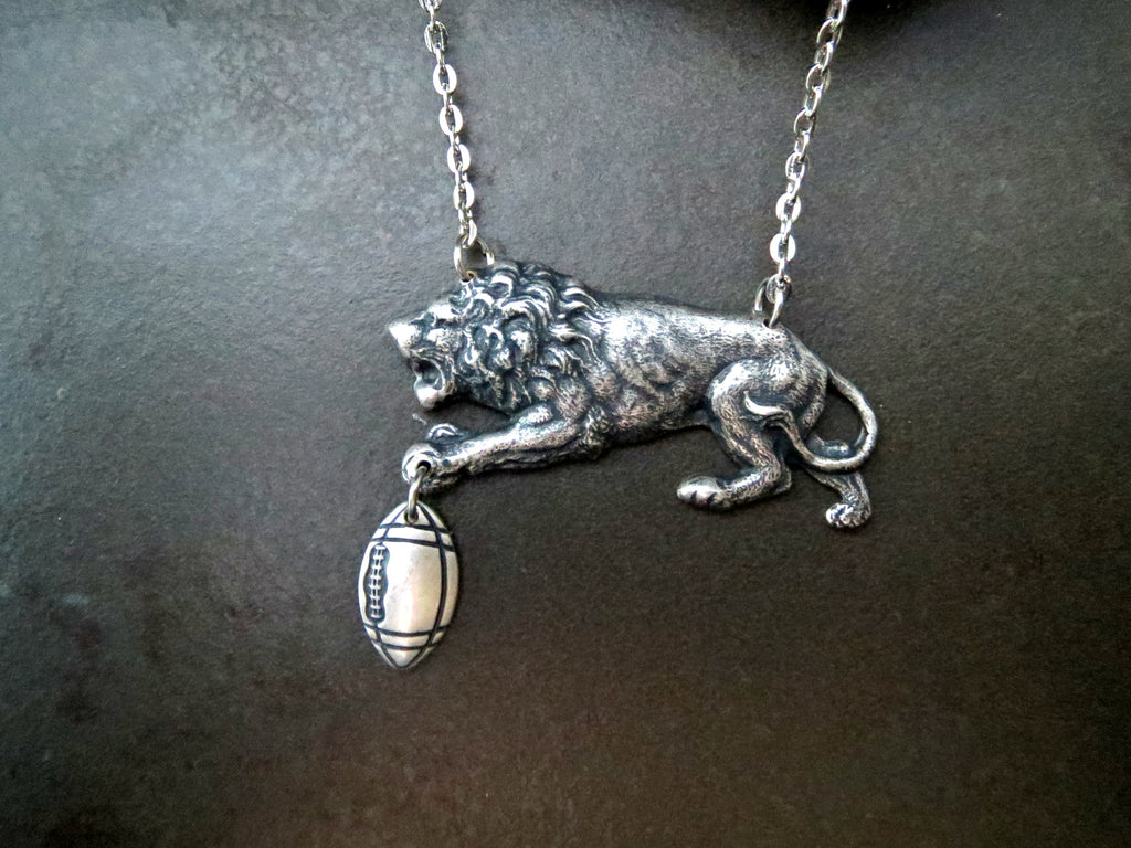 Handmade Detroit Lions Football Necklace