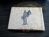 Handmade Antique Silver Embossed Lady Justice Cigarette Case - Lawyer