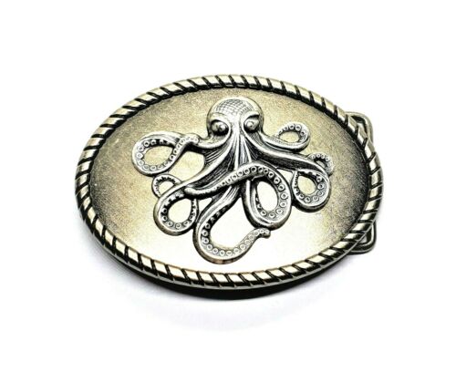Handmade Antique Silver Octopus Belt Buckle