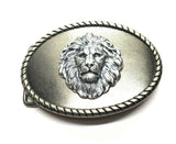 Handmade Oxidized Silver Brass Steampunk Lion Belt Buckle