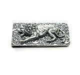 Handmade Oxidized Silver Embossed Brass Lion Money Clip