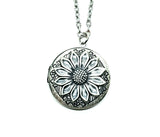 Handmade Oxidized Silver Sunflower Locket Necklace