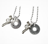 Handmade Hand-Stamped Thelma And Louise Necklace Set Best Friends Jewelry
