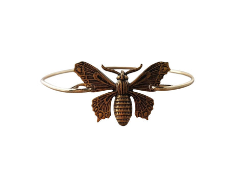 Handmade Gold Butterfly Bangle Bracelet