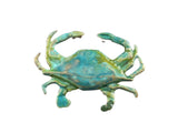 Handmade Verdigris Patina Crab Pin