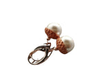 Handmade Rose Gold Pearl Acorn Earrings