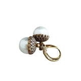 Handmade White Glass Pearl Acorn Earrings