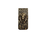 Handmade Oxidized Brass Embossed Lion Money Clip