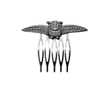 Handmade Oxidized Silver Owl Hair Comb