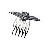 Handmade Oxidized Silver Owl Hair Comb