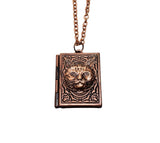 Handmade Copper Cat Book Locket Necklace