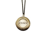 Handmade Hand-Stamped Oxidized Brass Lucky Locket Necklace