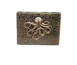 Handmade Antique Bronze Embossed Octopus Cigarette Case