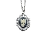 Handmade Oxidized Silver Elegant Angel Cameo Necklace