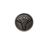 Handmade Antique Silver Caduceus Medical Symbol Lapel Pin Tie Tack