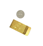Handmade Oxidized Gold Embossed Lion Money Clip