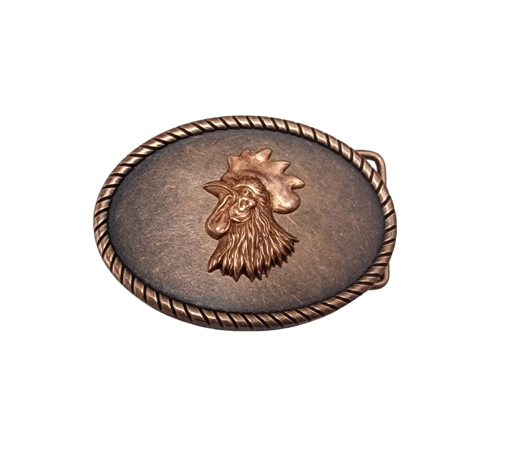 Handmade Antique Copper Steampunk Rooster Belt Buckle