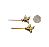 Handmade Gold Hornet Bobby Pins